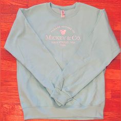 Show Off Your Disney Style With This Sweatshirt. It Is A Size Small In A Tiffany Blue Color. Any Other Questions Just Ask. Tiffany Blue Color, Disney Sweatshirt, Disney Sweatshirts, Cute Disney, Tiffany Blue, Disney Style, Blue Green, Super Cute, Blue Color