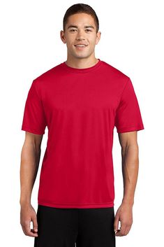 Sport-Tek ® PosiCharge ® Competitor™ Tee. ST350 - TRUE RED - S | Sport-Tek PosiCharge Competitor Top in True Red Size Small | Polyester Red Kap, Fun Run, Work Wear Women, Neon Orange, Zip Sweatshirt, Singapore, Neon, T-shirt, Technology