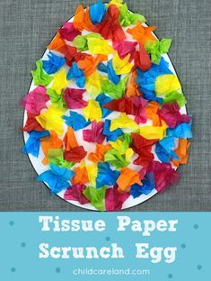 tissue paper is used to make an easter egg craft for toddlers and older children