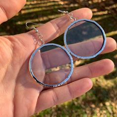 Clear glass circle earrings Glass Circle, Stained Glass Earrings, Earrings Hoop, Moon Earrings, Circle Earrings, Glass Earrings, Glass Jewelry, Favorite Jewelry, Circles