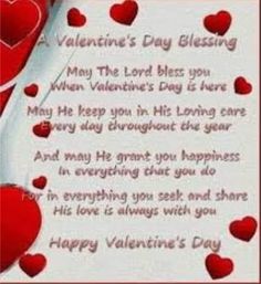 a valentine's day blessing with hearts