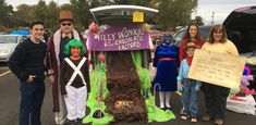 a group of people dressed up in costumes