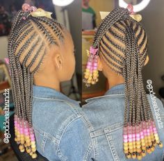 Kids Braided Hairstyles With Beads, Kiddie Braids, Babygirl Hairstyle, Kids Style Hair