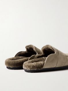 DESIGNED BY MR PORTER. Mr P.'s slippers are a comfortable, cosy and stylish option for wearing at home. Made from suede, they're lined with soft shearling and set on supportive Vibram Italy rubber soles. Rest assured, they'll more than look the part if you need to pop out. Slippers Photography, Country Mens Fashion, Men Slippers, Mr P, Slippers For Men, Suede Slippers, Summer Sunglasses, Pop Out, Loungewear Shorts