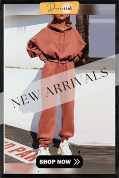 Plain Pocket Design Long Sleeve Hoodie & High Waist Pants Set Fall Athleisure Tracksuit With Kangaroo Pocket, Athleisure Fall Tracksuit With Kangaroo Pocket, Fall Sportswear Tracksuit With Kangaroo Pocket, Casual Fall Tracksuit With Kangaroo Pocket, Fall Streetwear Tracksuit With Kangaroo Pocket, Spring Hoodie Sweats With Pockets, Fall Streetwear Tracksuit With Pockets, Fall Tracksuit With Pockets For Streetwear, Casual Winter Tracksuit With Pockets