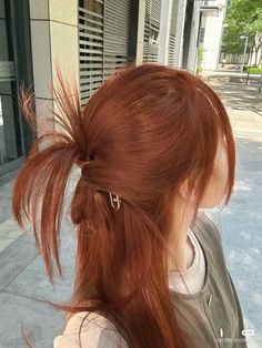 Carrot Color Hair, Carrot Red Hair, Should I Dye My Hair Red, Curly Orange Hair Aesthetic, Ginger Hair Color On Tan Skin, Korean Hair Colour Ideas, Cute Unique Hairstyles For Long Hair, Natural Red Dyed Hair, Orange Blonde Balayage