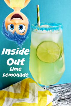 the inside out lime lemonade cocktail is ready to be eaten