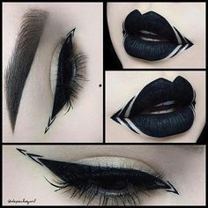 Gothic Eye Makeup, Matte Make Up, Fantasy Make-up, Mekap Mata, Make Up Designs, Halloween Tattoo, Smink Inspiration