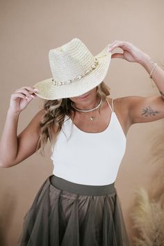 A coastal cowgirls dream straw hat! Perfect straw hat to dress up any outfit for a more coastal cowgirl aesthetic! Packaged with love and shipped from our warehouse in Wilmington, Ohio White Fitted Hat Band For Beach, White Fitted Hat Bands For The Beach, White Fitted Panama Hat For Beach, Fitted White Panama Hat For Beach, White Western Hat For Spring, Fitted White Panama Hat For Summer, White Western Straw Hat, White Fedora Straw Hat For Country Events, White Straw Hat Bands For Country Events