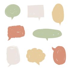 a group of different colored speech bubbles