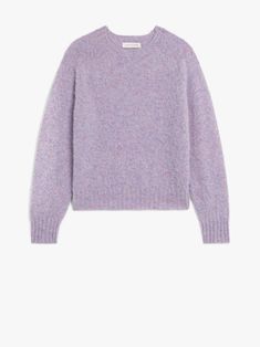 Lilac wool KENNEDI wool crew-neck jumper from MACKINTOSH featuring ribbed trim, crew neck and long sleeves. Fall Winter Fashion Trends, Purple Crewneck, Lavender Sweater, Cotton Jumper, Purple Sweater, Crew Neck Jumper, Knitting Women, Softest Sweater, Crewneck Sweater