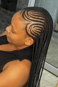 Easy and cute braided hairstyle for the summer. Simple All Back Cornrows Hairstyles, Simple Cornrow Styles, Latest Braided Hairstyles, Cornrows Braids For Black Women, Braid Trends