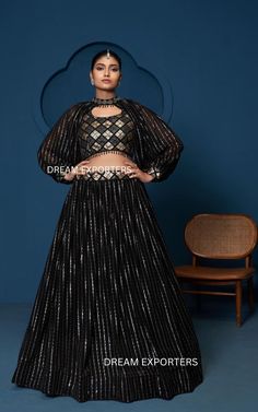 Amazing Black Lehenga Choli For Women Indian Wedding Party Wear Ghagra Choli Bridesmaids Ready Made Lahengas Reception,Sangeet Wear Lehenga FABRIC DETAILS LEHENGA (Semi-Stitched): FABRIC : Georgette WORK : Sequence Embroidery Work FLAIR : 3.50 mtr Inner : Cotton With Canvas and can can layered net SIZE : waist-42" height-42" BLOUSE (Un stitched) Blouse Fabric : Faux Georgette Work : Sequence Embroidery Work With Fancy Lace  Blouse Size : Upto 44 Inches Bust(Un-Stitched) 0.80 mtr Un stitched DUPP Indian Wedding Party, Black Lehenga Choli, Lehenga Choli For Women, Choli For Women, Black Lehenga, Sequence Embroidery, Wedding Party Wear, Ghagra Choli, Embroidery Work