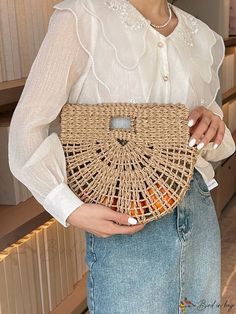 Bird in Bag - Designer Straw Bag, Medium Size, Perfect for Summer Beach Vacations Beach Vacations, Bird In Bag, Bag Bag, Color Khaki, Beach Vacation, Summer Beach, Medium Size, Straw Bag, Bags Designer