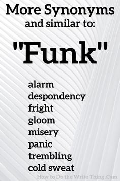 an advertisement with the words, more syonomyms and similar to'funky '