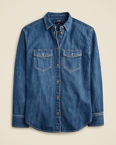 Garçon classic chambray shirt in Neela wash Chambray Shirt, Relaxed Style, Perfect Shirt, Denim Shirt, Online Purchase, Denim Women, Chambray, Fashion News, J Crew