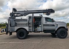 a large truck parked in a parking lot