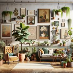 Indoor Plants and Eclectic Interior Design - Soltech Maximalism Living Room Decor, Gallery Wall With Plants, European Eclectic Interior Design, European Eclectic Decor, Industrial Bohemian Decor, Eclectic Modern Decor, Medspa Decor, Modern Eclectic Decor, Modern Eclectic Interior Design