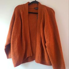 Topshop Burnt Sienna Cozy Crochet Knit Open Front Cardigan Size: 8 - Cozy Crochet Style Knit Cardigan - Relaxed Fit - New With Tags Attached When Flat: Length: 26" Shoulder To Hem Pit To Pit: 19.5" Open To Offers/ Bundle Discounts! Smoke-Free Home Ships Same/Next Day! Open Front Knit Outerwear, Open Front Knit Sweater, Open Front Knitted Sweater For Layering, Cozy Open Knit Outerwear For Layering, Knitted Open Front Sweater For Layering, Cozy Knitted Open Front Sweater, Cozy Open Front Knitted Sweater, One Size Open Knit Cardigan, One Size Open Front Open Knit Outerwear