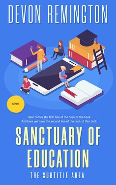 the book cover for sanctuary of education by devon remington, with illustrations of people