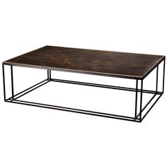 a metal and wood coffee table on a white background with the top raised up to reveal a square shape