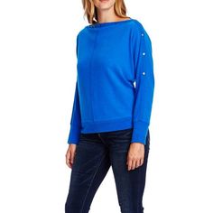 Please Check The Measurements Below To Make Sure It's A Perfect Fit For You Vince Camuto Snap Trim Boat Neck Dolman Sleeve Sweater - New With Tags - Size S - Color: Blue - 73% Polyester, 24% Rayon, 3% Spandex - Boat Neck - Dolman Long Sleeves - Gleaming Snaps At The Sleeves And Along The Neckline - Pit To Pit 25" (Waist) - Shoulder To Hem 23" Dolman Sweater, Dolman Sleeve Sweater, Button Sweater, Boatneck Sweater, Sweater Womens, Beige Sweater, Sweater Fashion, Dolman Sleeve, Striped Long Sleeve