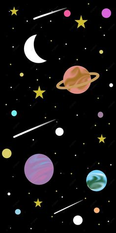 an image of planets and stars in the sky