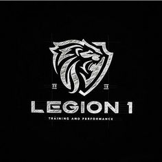 a black and white logo with the word legion on it