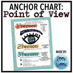 anchor chart point of view for the 3rd person and third person by look book club