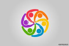 people holding hands in a circle logo