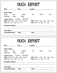 two black and white receipt cards with the words voch report written in red on them