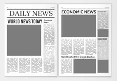 the front and back pages of a news paper with an image of a newspaper on it