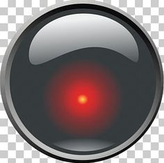 an image of a red light in the middle of a black and white circle png