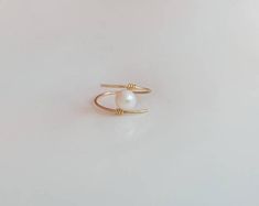 Pearl Wire Ring, Wire Wrapped Ring, Pearl Ring, Minimalist Pearl Jewelry, June Birthstone Ring, Freshwater Pearl Wire Ring, Stackable Ring Handmade Minimalist Gold Pearl Ring, Handmade Adjustable Elegant Pearl Ring, Diy Pearl Rings Wire Wrap, Adjustable Wire Wrapped Pearl Ring Gift, Adjustable Wire Wrapped Round Pearl Ring, Gold Pearl Ring, June Birthstone Ring, Wire Rings, Wire Wrapped Rings