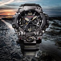 G-Shock Mudmaster GWG-B1000 adds Bluetooth, indicator hands (for altimeter, barometer, bearing, and battery level), sunrise & sunset time G Shock Mudman, Timepiece Design, F Men, Structured Water, Mens Watches Black, Richard Mille