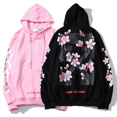 Cherry Blossom Flower, Trendy Hoodies, Quality Street, Cherry Blossom Flowers, Bee Print, Really Cute Outfits, Kawaii Clothes, Harajuku Fashion, Blossom Flower