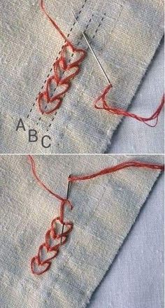 two pictures showing the same stitch and how to use it