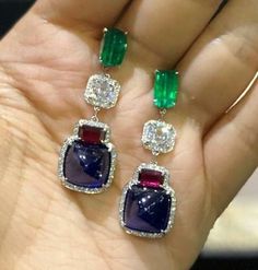 Sparkle Jewelry, Trendy Earrings, Hanging Earrings, Chic Jewelry, Earrings For Women, Wedding Accessories, Fashion Earrings, Blue Sapphire, Beautiful Jewelry