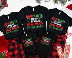 Christmas Santa Shirt, Christmas T-Shirt, Dear Santa Before I Explain How Much Do You Know Shirt, Funny Xmas Shirt, Christmas Winter Shirt -READ BEFORE ORDERING- Note: -The design is made of DTF (Direct-to-Film) print. -All of our sizes are unisex sizing which you can refer to the size chart for the exact measurements. Sizes may differ for different brands. -Please do not hesitate to contact us regarding questions about the items (sizes, shirt colors, design font colors, etc.) -We use Comfort co Santa Shirt, Santa Shirts, Winter Shirts, Funny Xmas, Xmas Shirts, Christmas T Shirt, Dear Santa, Christmas Winter, Christmas Santa