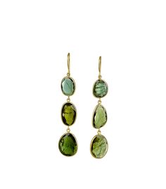 Prom Jewellery, Green And Gold Earrings, Mod Earrings, Indie Jewelry, Tourmaline Earrings, Small Jewelry