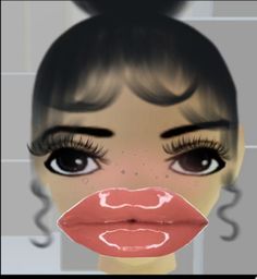 an animated image of a woman's face with long eyelashes and red lipstick on her lips