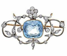 Edwardian Jewelry, Aquamarine Jewelry, Diamond Brooch, Delicate Jewelry, Silver Brooch, Gorgeous Jewelry, Antique Jewellery, Pandora Jewelry, Vintage Jewellery