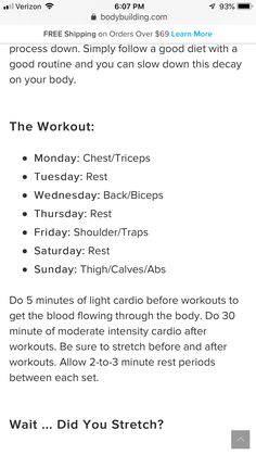 an iphone screen showing the workout schedule and how to do it on your phone or tablet