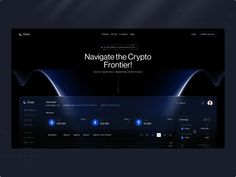 an image of the website page for crypto frontier, which is displayed on a computer screen