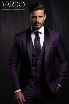 >>ORIGINAL ARTWORK AND CONTENT, PLEASE DO NOT COPY<< Men Suits, Suits For Man, Premium Purple Men's Tuxedo Suit - Elegant Formal Wear, Formal Attire. Classic and Stylish Formal Wear for Men Wedding Suit,Formal Fashion Slim Fit Suit. Description: Elevate your formal ensemble with our Premium Purple Men's Tuxedo Suit, a masterpiece of sophistication and style. Crafted with meticulous attention to detail, this dashing tuxedo suit is designed to make a lasting impression at any special event. 🌟 Key Features: ✨ Luxurious Purple  Fabric ✨ Tailored Fit for Sharp Silhouette ✨ Classic Peak Lapel Design ✨ Single-Breasted Jacket with Satin Accents ✨ Comfortable and Stylish Slim-Fit Pants Embrace the allure of deep purple, a color that exudes confidence and charm. Perfect for weddings, galas, or upsc Tuxedo Suit For Men, Purple Tuxedo, Formal Evening Wear, Purple Suits, Look Formal, Suit For Men, Mens Formal Wear, Groomsmen Suits, Men Formal