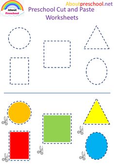 the worksheet for preschool children to learn how to draw shapes and color them