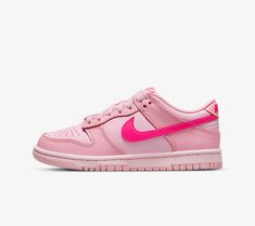 DUNK LOW “TRIPLE PINK” DH9765-600 (GS) | eBay Pink Leather Sneakers For Streetwear, Pink Low-top Basketball Shoes For Streetwear, Pink Leather Basketball Shoes With Branded Insole, Pink Leather Basketball Shoes With Round Toe, Pink High-top Basketball Shoes For Streetwear, Pink Nike High-top Basketball Shoes, Nike Pink High-top Basketball Shoes, Pink Leather Nike Sneakers, Nike Dunk Low