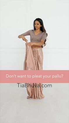 Lazy Pallu Hack | too lazy to pleat your pallu? check out this video to learn some creative ways to drape a saree without pleating! | #saree, #tiabhuva, #sareedrape Ways To Wear Saree Draping, Different Ways Of Saree Draping, Ways To Tie Saree, Different Ways To Style A Saree, Wearing A Saree, Different Way To Wear Saree, Creative Saree Drapes, Sari Styles Ideas, Different Ways Of Wearing Saree