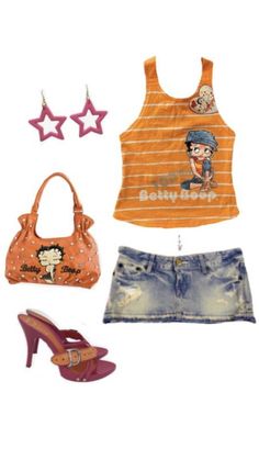 Betty Boop Outfits, Japan 2000s Fashion, 2000 Clothes, Mcbling Fashion, Gyaru Fashion