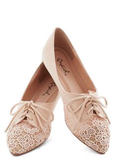 Market Meandering Flat, #ModCloth Comfy Wedding Shoes, Chic Chic, Lace Flats, Bridesmaid Shoes, Ladies Shoes